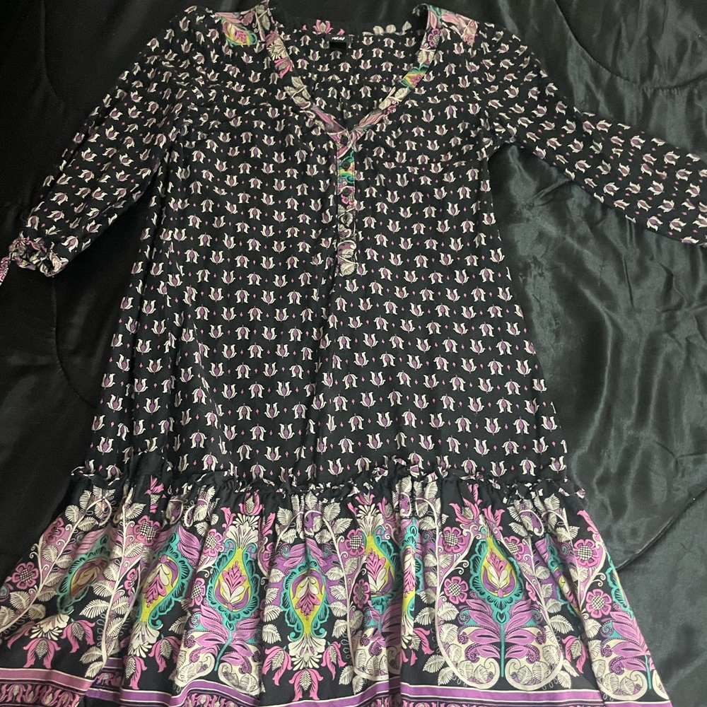 Black and purple floral dress